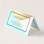 Gold Foil-effect en Aqua Geometric Double Loyalty Visitekaartje (Achterkant)