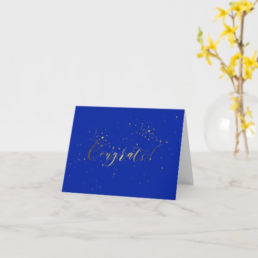 Gold Foil Effect Gefeliciteerd Kaart (Gele Bloem)