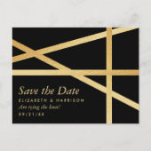 Gold Foil-effect Geometrische stijl Opslaan datum Aankondigingskaart (Voorkant)