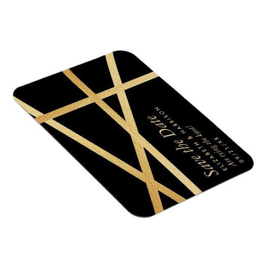 Gold Foil-effect Geometrische stijl Opslaan datum Magneet (Rechterzijde)