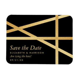Gold Foil-effect Geometrische stijl Opslaan datum Magneet