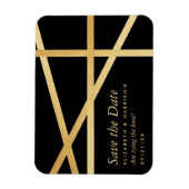 Gold Foil-effect Geometrische stijl Opslaan datum Magneet (Verticaal)