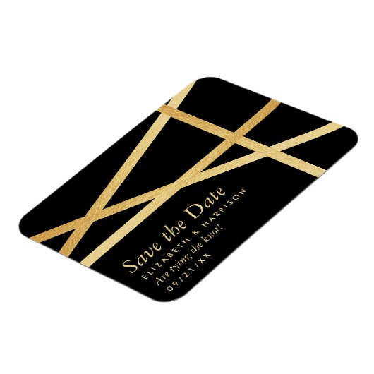 Gold Foil-effect Geometrische stijl Opslaan datum Magneet (Linkerzijde)
