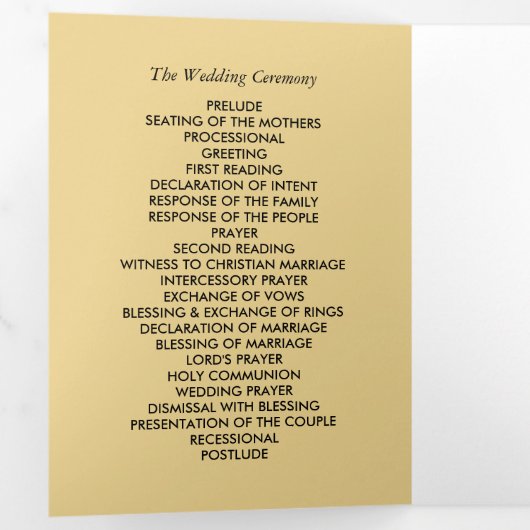 Gold Foil-effect Geometrische stijlbinding Drieluik Programma (Binnenzijde eerst)