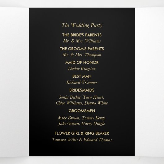 Gold Foil-effect Geometrische stijlbinding Drieluik Programma (Binnenkant midden)