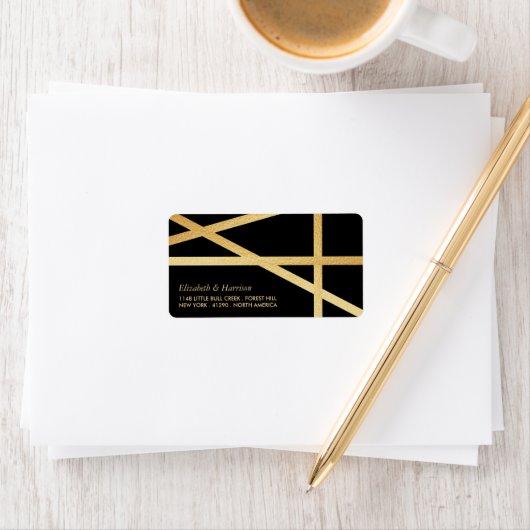 Gold Foil-effect Geometrische stijlbinding Etiket (Insitu)