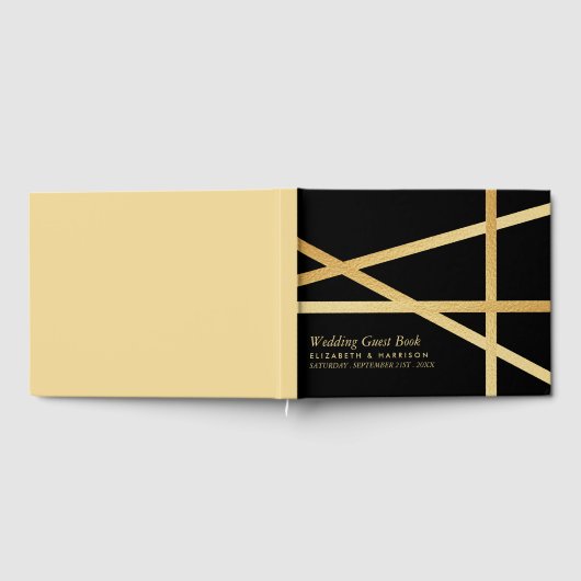 Gold Foil-effect Geometrische stijlbinding Gastenboek (Volledig)