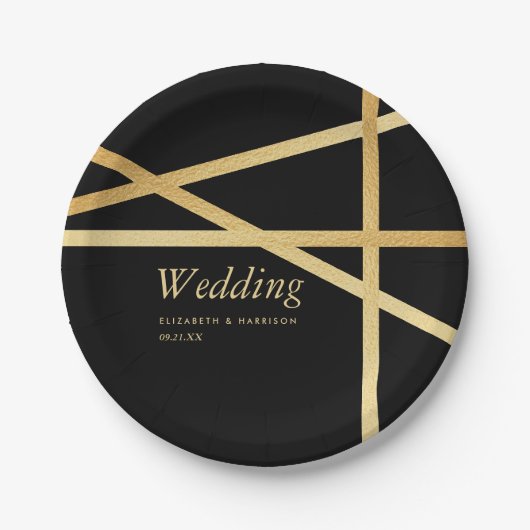 Gold Foil-effect Geometrische stijlbinding Papieren Bordje (Voorkant)