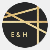 Gold Foil-effect Geometrische stijlbinding Ronde Sticker (Voorkant)