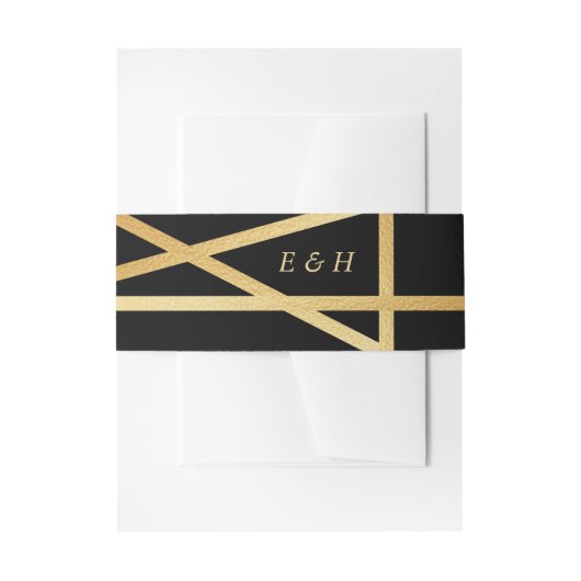 Gold Foil-effect Geometrische stijlbinding Uitnodigingen Wikkel (Voorkant Voorbeeld)