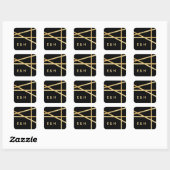 Gold Foil-effect Geometrische stijlbinding Vierkante Sticker (Vel)
