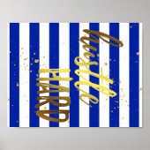 Gold Foil-effect Hustle Hard Poster (Voorkant)