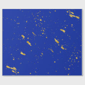 Gold Foil-Effect Ink Splatter Wrapping Paper Cadeaupapier (Vlak)
