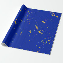 Gold Foil-Effect Ink Splatter Wrapping Paper