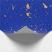 Gold Foil-Effect Ink Splatter Wrapping Paper Cadeaupapier (Hoek)