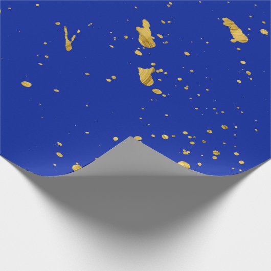 Gold Foil-Effect Ink Splatter Wrapping Paper Cadeaupapier (Hoek)