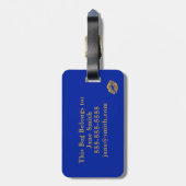 Gold Foil Effect Kiss Monogram Bagagelabel (Achterkant verticaal)