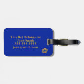 Gold Foil Effect Kiss Monogram Bagagelabel (Achterkant horizontaal)