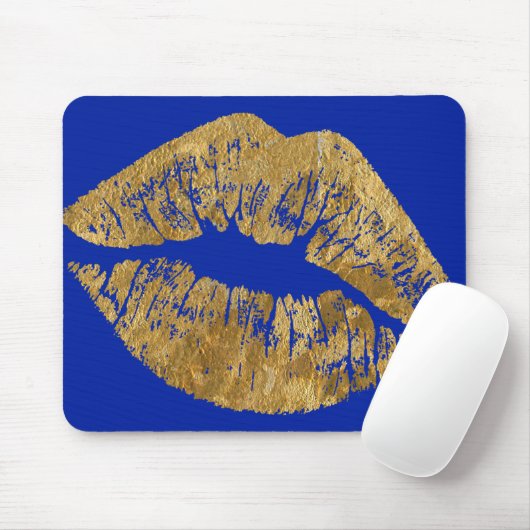 Gold Foil Effect Kiss Muismat (Met muis)