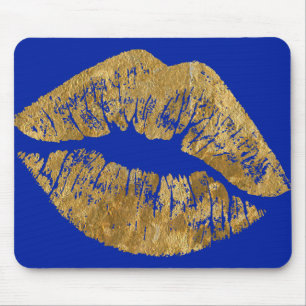 Gold Foil Effect Kiss Muismat