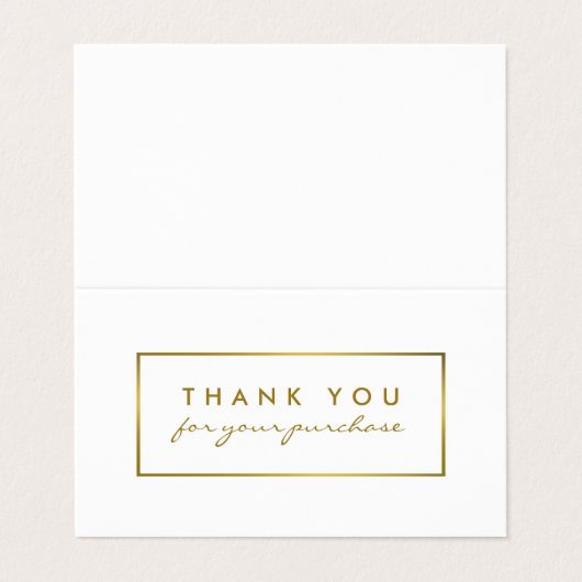 Gold Foil-effect Logo/Afbeelding Hartelijk dank Visitekaartje (Buitenkant ongevouwen)