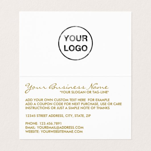 Gold Foil-effect Logo/Afbeelding Hartelijk dank Visitekaartje (Binnenkant ongevouwen)