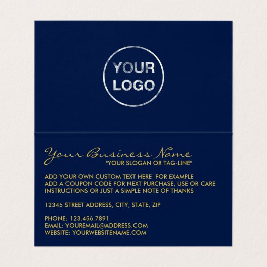 Gold Foil-effect Logo/Afbeelding Hartelijk dank Visitekaartje (Binnenkant ongevouwen)