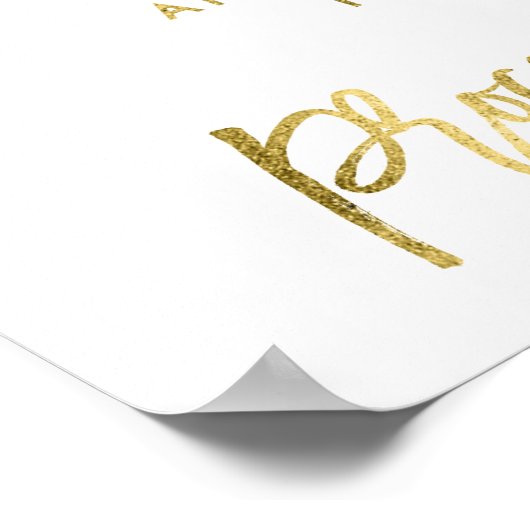 Gold Foil-effect Ons huwelijk heeft een open balkt Poster (Hoek)