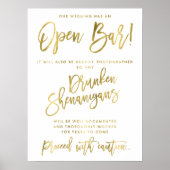 Gold Foil-effect Ons huwelijk heeft een open balkt Poster (Voorkant)