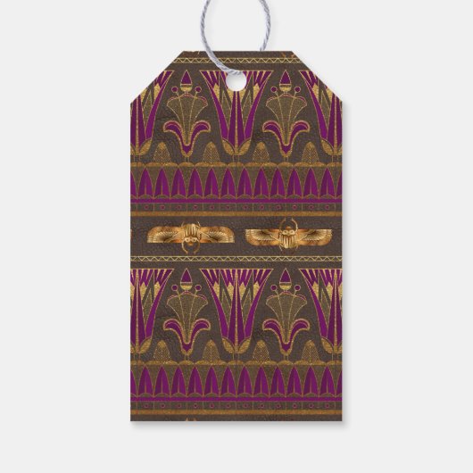Gold Foil Egyptian Thmed Party Cadeaulabel (Achterkant)