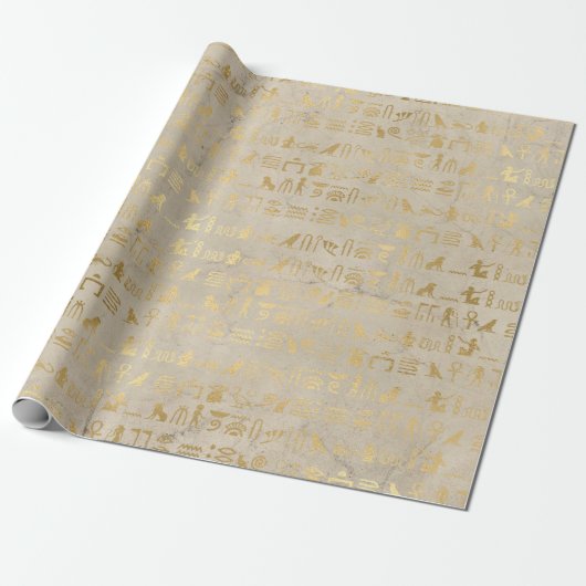 Gold Foil Egyptian Thmed Party Cadeaupapier (Uitgerold)