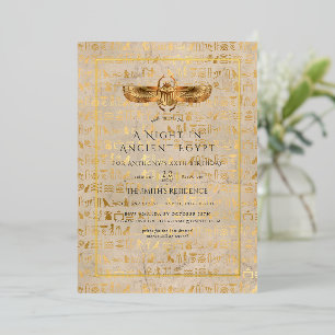 Gold Foil Egyptian Thmed Party Folie Uitnodiging