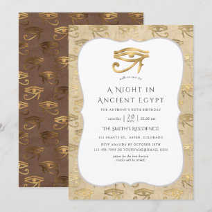 Gold Foil Egyptian Thmed Party Kaart