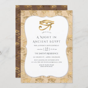 Gold Foil Egyptian Thmed Party Kaart