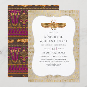 Gold Foil Egyptian Thmed Party Kaart