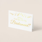 Gold Foil Elegant Bridesmaid-kaartje Folie Kaarten (Voorkant)