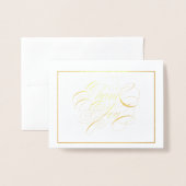 Gold Foil Elegant Calligrafie Dank je wel Folie Kaarten (Voorkant met envelop)