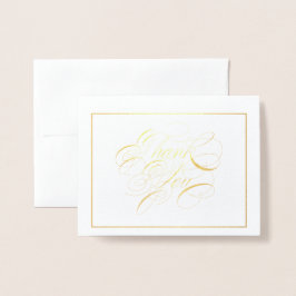 Gold Foil Elegant Calligrafie Dank je wel Folie Kaarten