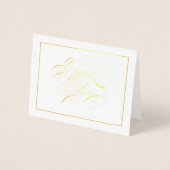 Gold Foil Elegant Calligrafie Dank je wel Folie Kaarten (Voorkant)