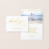 Gold Foil | Elegant Calligrafie Foto bedankt Folie Kaarten (Display)
