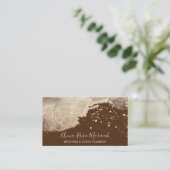 *~* Gold Foil Elegant Glitter Beauty Wedding Visitekaartje (Staand voorkant)