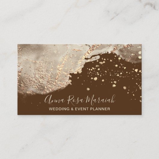 *~* Gold Foil Elegant Glitter Beauty Wedding Visitekaartje (Voorkant)