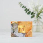 Gold Foil Elegant Grey Amber Monogram aangepast DI Visitekaartje (Staand voorkant)