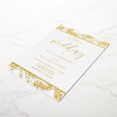 Gold Foil  Elegant Huwelijk Folie Uitnodiging (Gedraaid)