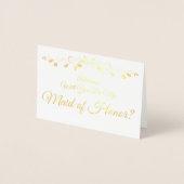 Gold Foil Elegant Maid of Honor Proposal Card Folie Kaarten (Voorkant)