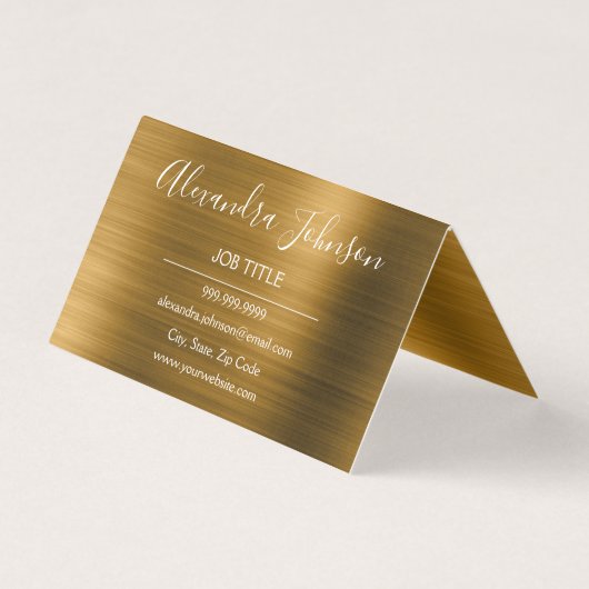 Gold Foil Elegant Modern Luxury Visitekaartje (Achterkant)