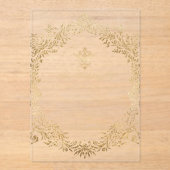Gold Foil Elegant Ornate Victorian Wedding Acryl Uitnodigingen (Voorkant)