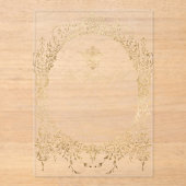 Gold Foil Elegant Ornate Victorian Wedding Acryl Uitnodigingen (Voorkant)