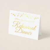 Gold Foil Elegant Rehearsal Dinner Invitation Folie Kaarten (Voorkant)