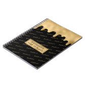 Gold Foil Elegant Script Typography Name Pattern Notitieboek (Linkerzijde)